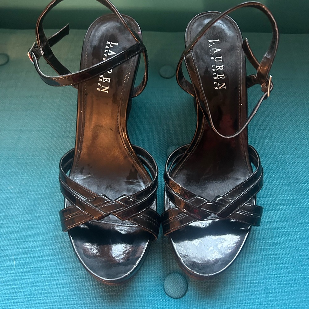 Ralph Lauren black wedge sandal